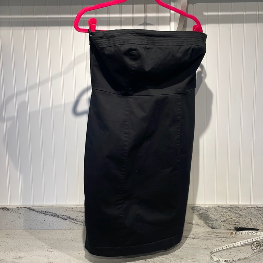 61 Merona black strapless cotton dress with back slit